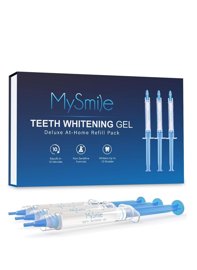 MySmile - MySmile Teeth Whitening Gel Pen Refill Pack, 3 Non-Sensitive Teeth Whitening Pen, Deluxe Teeth Whitener Dental Grade Tooth Whitening Gel with Carbamide Peroxide for Home, 10 min Fast Result Pack of 3 - Image 1