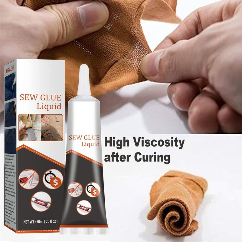 woobles Cloth Repair Sew Glue, 2022 New Instant Sew Glue Bonding Liquid, Fabric Glue Permanent Clear Washable, Quick Dry Glue for Clothes and Fabric (2Pcs) 2pcs - Image 3