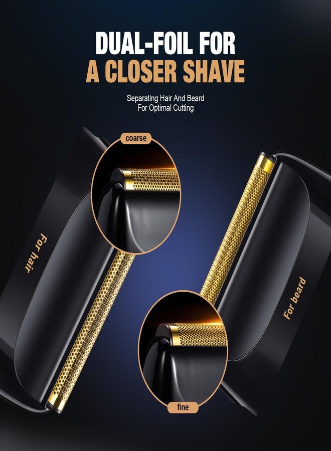 SUPRENT PRO Mens Foil Shaver Professional, Portable Men’s Facial Hair Groomer Magnetic Blade，Electric Razors for Men(Black) - Image 4