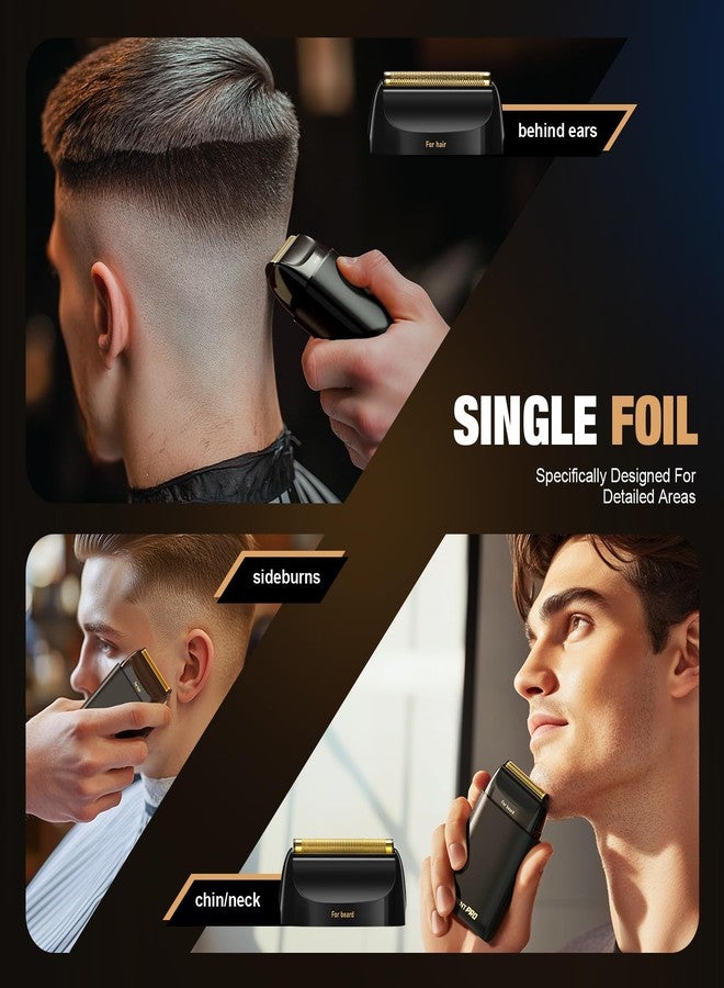 SUPRENT PRO Mens Foil Shaver Professional, Portable Men’s Facial Hair Groomer Magnetic Blade，Electric Razors for Men(Black) - Image 3