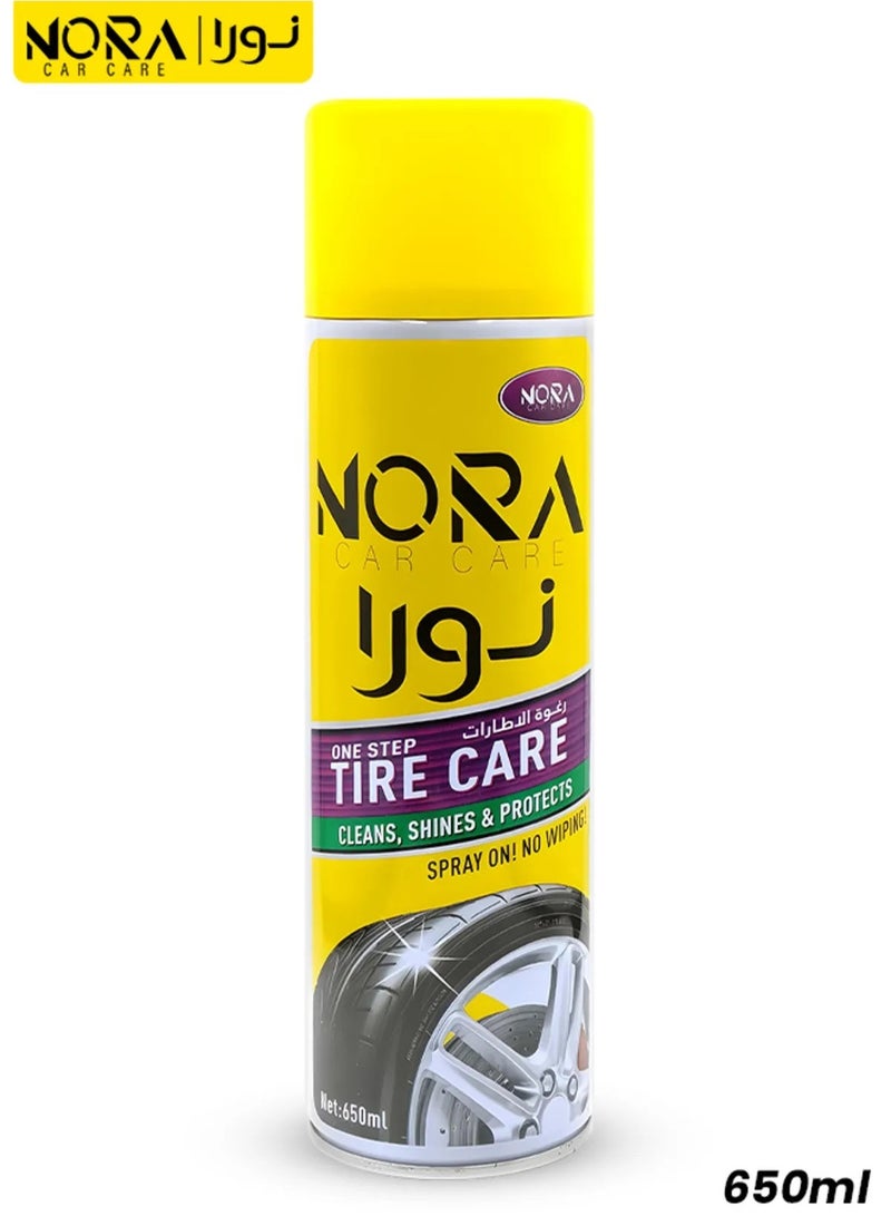 Nora 3-in-1 Tire Shine for Cars – Cleans, Shines, and Protects Against Drying and Cracking – 650ml  - Image 1