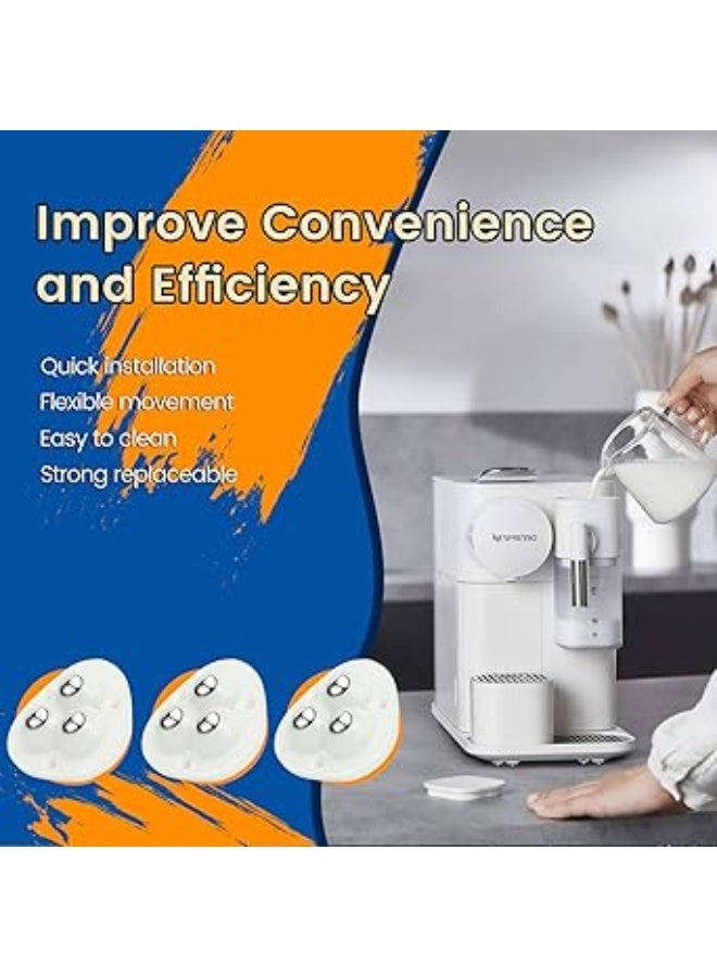Self-Adhesive Mini Caster Wheels (8 PCS) – 360° Swivel Ball Transfer Appliance Rollers with 3 Steel Bearings for Storage Boxes, Trash Cans & Kitchen Appliances (White) - Image 3
