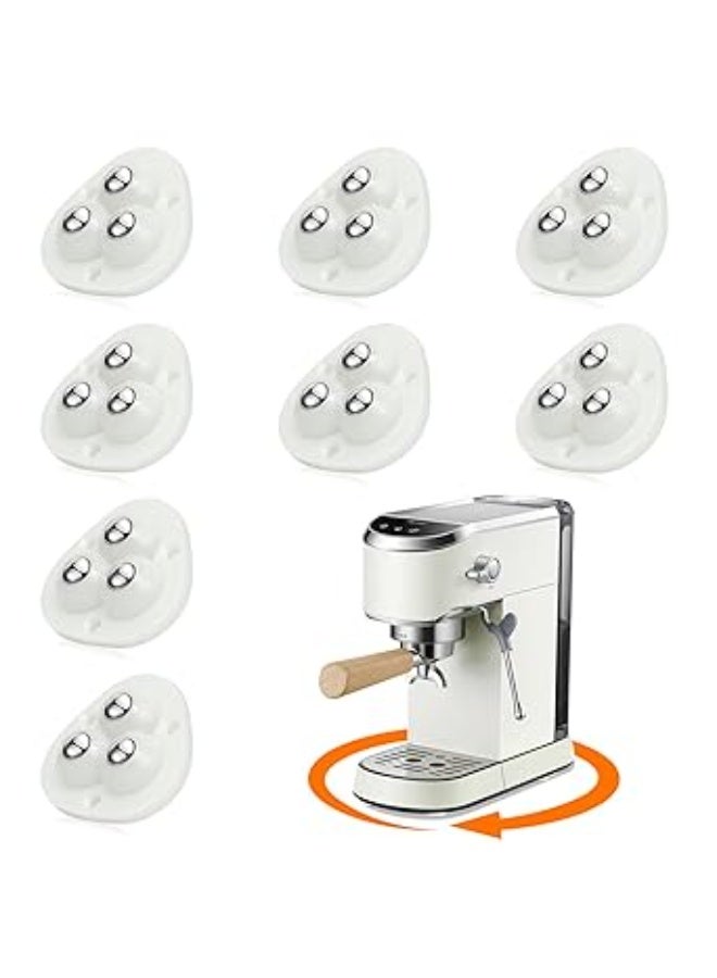 Self-Adhesive Mini Caster Wheels (8 PCS) – 360° Swivel Ball Transfer Appliance Rollers with 3 Steel Bearings for Storage Boxes, Trash Cans & Kitchen Appliances (White) - Image 1