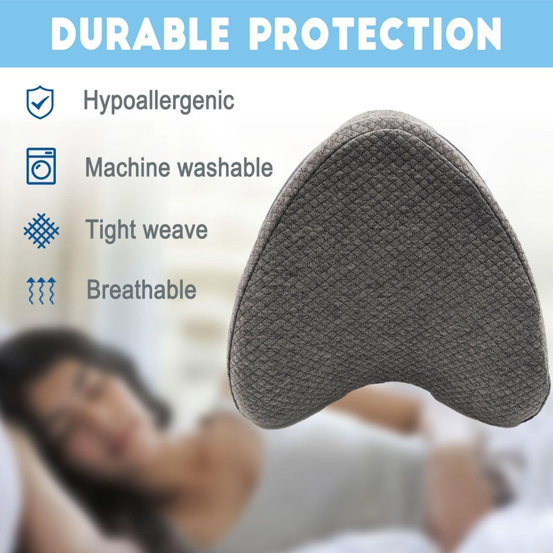 Xcivi Pillowcase For Contour Memory Foam Side Sleeper Support Pillow  Pillowcase For Knee Pillow  Pillow Cases For Side Sleeper Pillow  Pillow Cover (Grey) - Image 4