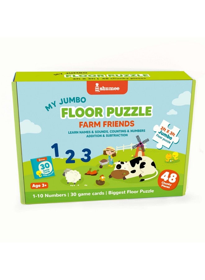 Shumee My Jumbo Floor Puzzle - Farm Friends- 30 Cards With 8 Games - 48 Pieces - Image 2