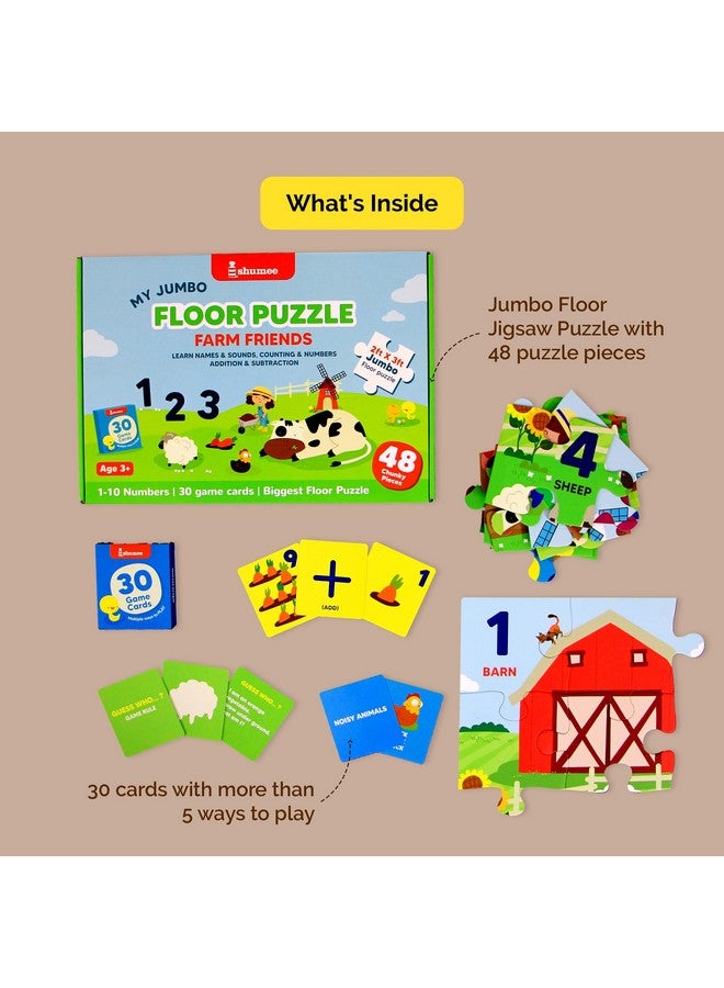Shumee My Jumbo Floor Puzzle - Farm Friends- 30 Cards With 8 Games - 48 Pieces - Image 4
