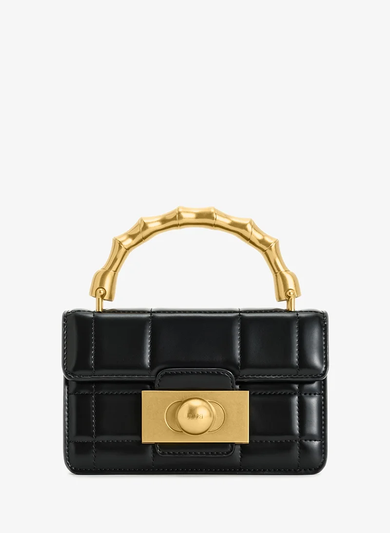 Kaia Bamboo Metal Handle Handbag