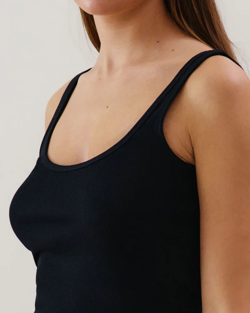 UNDIZ Ribbed jersey tank top - black