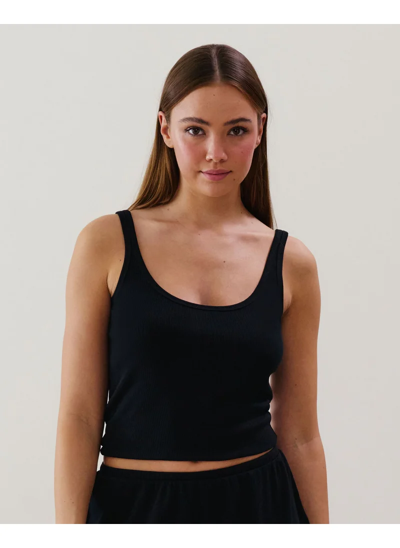 UNDIZ Ribbed jersey tank top - black