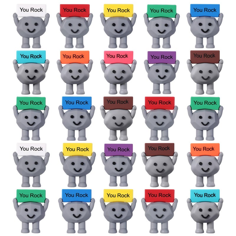 Gejoy 100 Pcs Mini Rubber Stone Toys Positive Mini Rock Stones Figures To Hide You Rock Gifts Decorations And Encouragement Birthday Motivational Gifts For Colleague Staff Teacher - Image 1