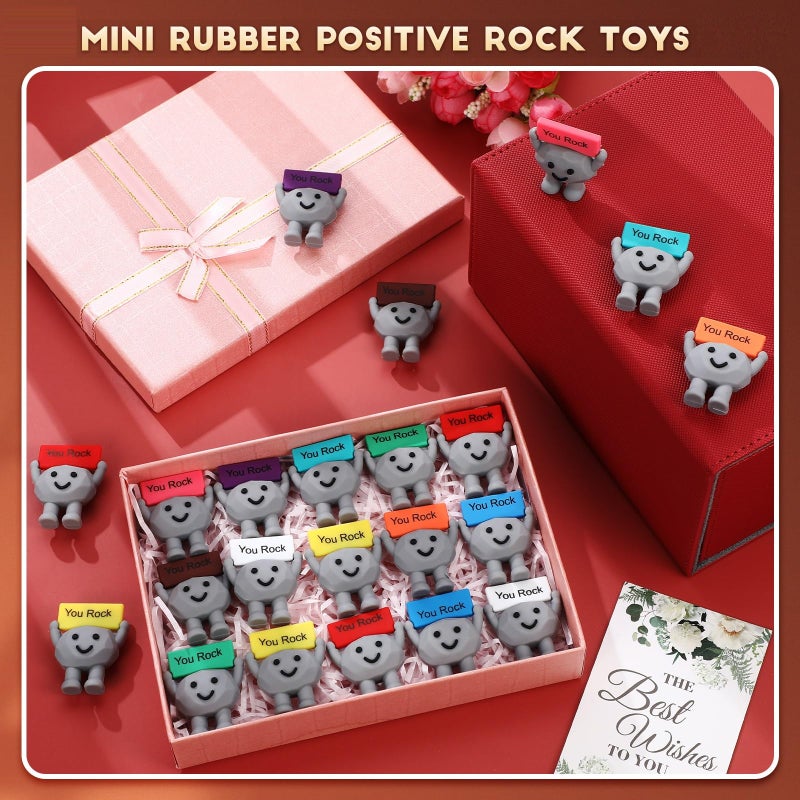 Gejoy 100 Pcs Mini Rubber Stone Toys Positive Mini Rock Stones Figures To Hide You Rock Gifts Decorations And Encouragement Birthday Motivational Gifts For Colleague Staff Teacher - Image 3