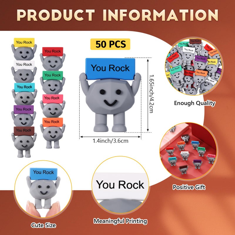 Gejoy 100 Pcs Mini Rubber Stone Toys Positive Mini Rock Stones Figures To Hide You Rock Gifts Decorations And Encouragement Birthday Motivational Gifts For Colleague Staff Teacher - Image 2