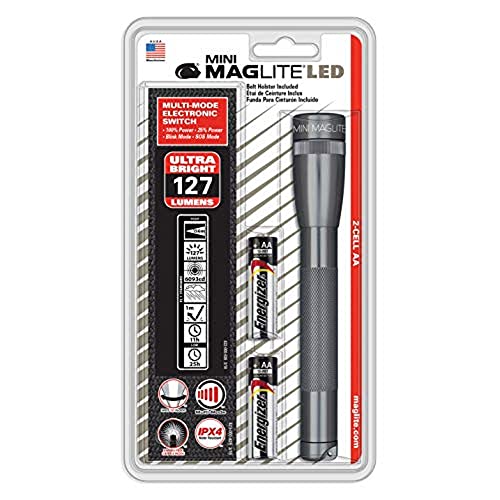 Maglite Mini LED 2-Cell AA Flashlight with Holster, Gray - Image 5