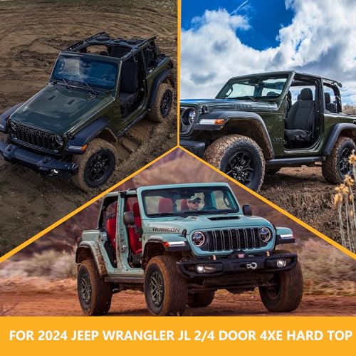 RERPRO Sunshade Compatible with 2024 2025 Jeep Wrangler JL 2/4 Door 4XE Hard Top Accessories Front Sun Shade Soft Mesh Top Bimini Roof Bikini Cover, Keep Airbag Function, Front Door Black - Image 5