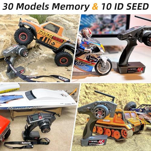 Radiolink RC6GS V3 7 Channels RC Transmitter and Waterproof Gyro Receiver R7FG, 30 Models Storage 2.4Ghz Voltage Telemetry Surface Remote Radio Controller for RC Crawler, Drifting, Car and Boat - Image 4