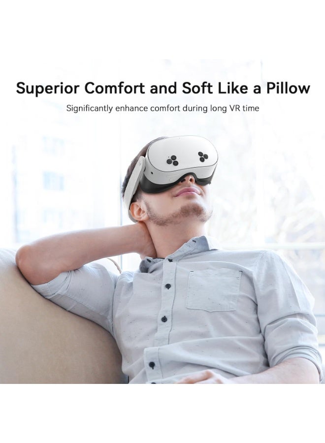 AMVR Facial Interface Face Pad Cover Compatible with Meta/Oculus Quest 3S Accessories, Comfort PU and Ice Silk Cotton Cushion - Image 4