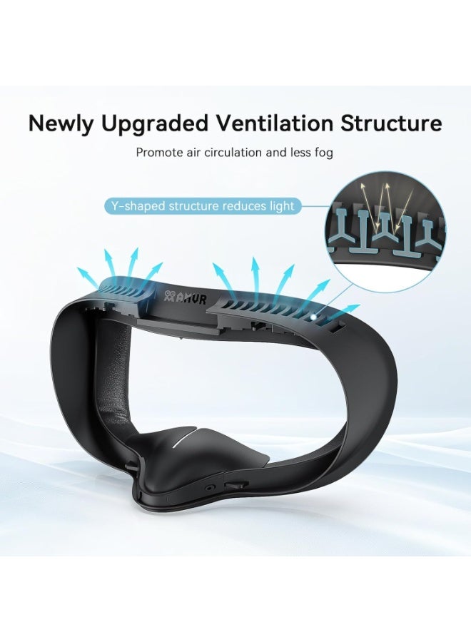 AMVR Facial Interface Face Pad Cover Compatible with Meta/Oculus Quest 3S Accessories, Comfort PU and Ice Silk Cotton Cushion - Image 5