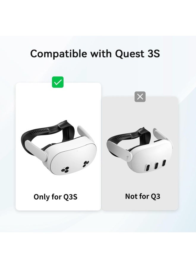 AMVR Facial Interface Face Pad Cover Compatible with Meta/Oculus Quest 3S Accessories, Comfort PU and Ice Silk Cotton Cushion - Image 2