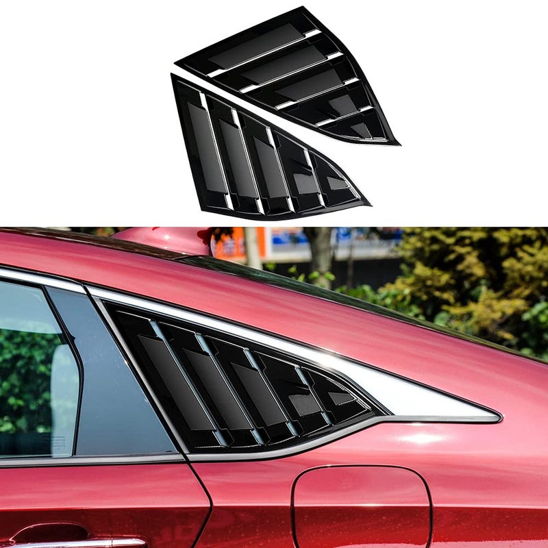 Generic DLOVEG Rear Side Window Louvers Compatible for Honda Accord 2022 2021 2020 2019 2018 Accesories Sport Style Air Vent Cover (Bright Black)  - Image 1