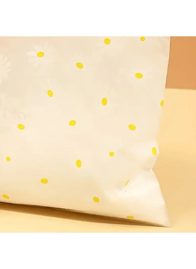 Zeemey 100pcs Daisy Pattern Reusable Gift Bags with Plastic Handles - Transparent Cookie & Candy Bags, Ideal for Mother's Day, Birthdays, Weddings, Holidays & Retail - Charming Floral Design Favor Bags, Small Gift Bags  - Image 3