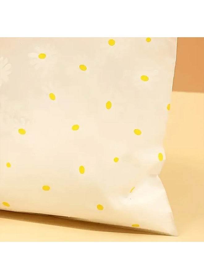 Zeemey 100pcs Daisy Pattern Reusable Gift Bags with Plastic Handles - Transparent Cookie & Candy Bags, Ideal for Mother's Day, Birthdays, Weddings, Holidays & Retail - Charming Floral Design Favor Bags, Small Gift Bags - Image 4