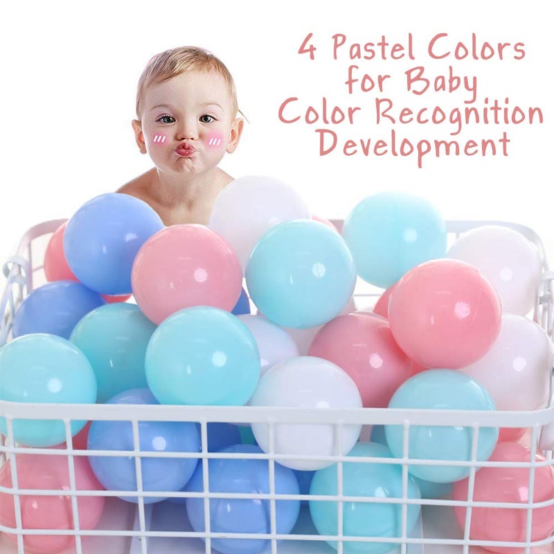 Wonder Space Soft Pit Balls, Chemical-Free Crush Proof Plastic Ocean Ball, BPA Free with No Smell, Safe for Toddler Ball Pit/Kiddie Pool/Indoor Baby Playpen, Pack of 100 (Mix - Pastel) - Image 2