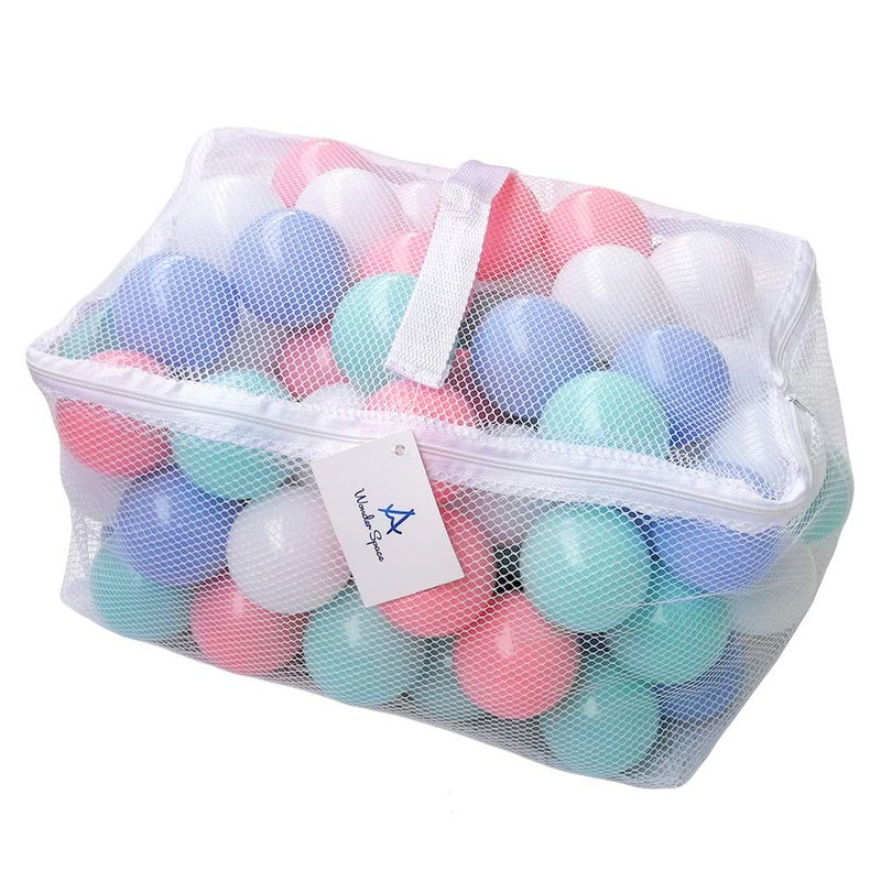 Wonder Space Soft Pit Balls, Chemical-Free Crush Proof Plastic Ocean Ball, BPA Free with No Smell, Safe for Toddler Ball Pit/Kiddie Pool/Indoor Baby Playpen, Pack of 100 (Mix - Pastel) - Image 1