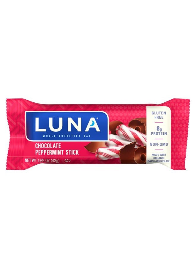Clif Bar LUNA BAR - Gluten Free Snack Bars - Chocolate Peppermint Stick -8g of protein - Non-GMO - Plant-Based Wholesome Snacking - On the Go Snacks (1.69 Ounce Snack Bars, 15 Count) - Image 2