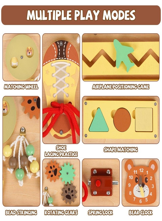GHOOI Busy Board for Toddlers | Wooden Montessori Toy | Sensory Activity Boards for Fine Motor Skills | Travel Latches Board for 3 Year Old Boys & Girls, Educational Learning Toy - Image 3