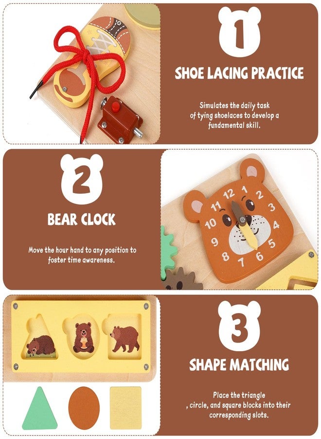 GHOOI Busy Board for Toddlers | Wooden Montessori Toy | Sensory Activity Boards for Fine Motor Skills | Travel Latches Board for 3 Year Old Boys & Girls, Educational Learning Toy - Image 4