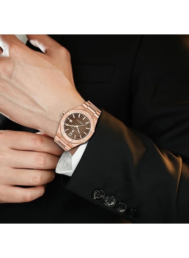 Sapphero Watch Men Automatic Mechanical Watches for Men Date Luxury Analog 50 Meters Waterproof Business Sports Stainless Steel Strap Gifts - Image 4