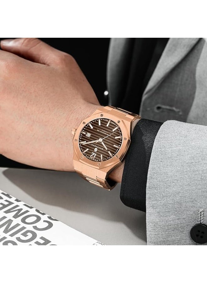 Sapphero Watch Men Automatic Mechanical Watches for Men Date Luxury Analog 50 Meters Waterproof Business Sports Stainless Steel Strap Gifts - Image 5
