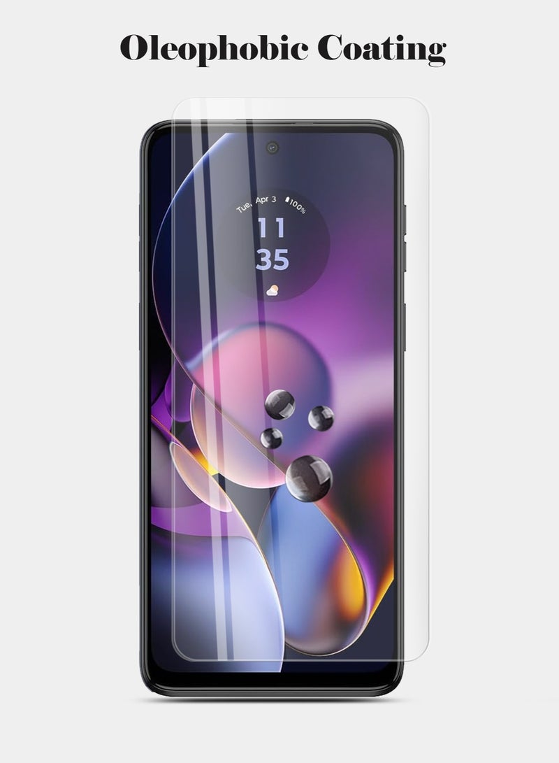 Techie حافظة هاتف موتورولا موتو G54 وواقي شاشة كومبو 2 في 1 - حافظة شفافة من مادة TPU مع واقي شاشة من الزجاج المقوى عالي الدقة - Image 2