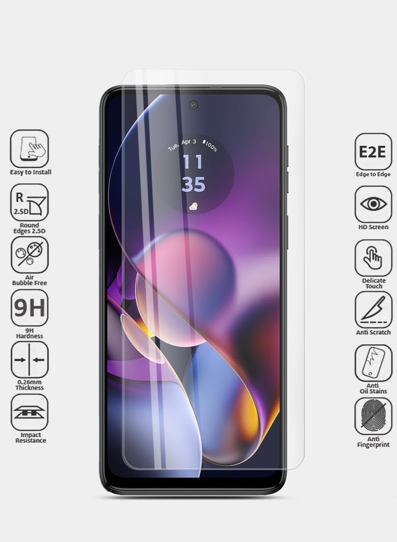 Techie حافظة هاتف موتورولا موتو G54 وواقي شاشة كومبو 2 في 1 - حافظة شفافة من مادة TPU مع واقي شاشة من الزجاج المقوى عالي الدقة - Image 4