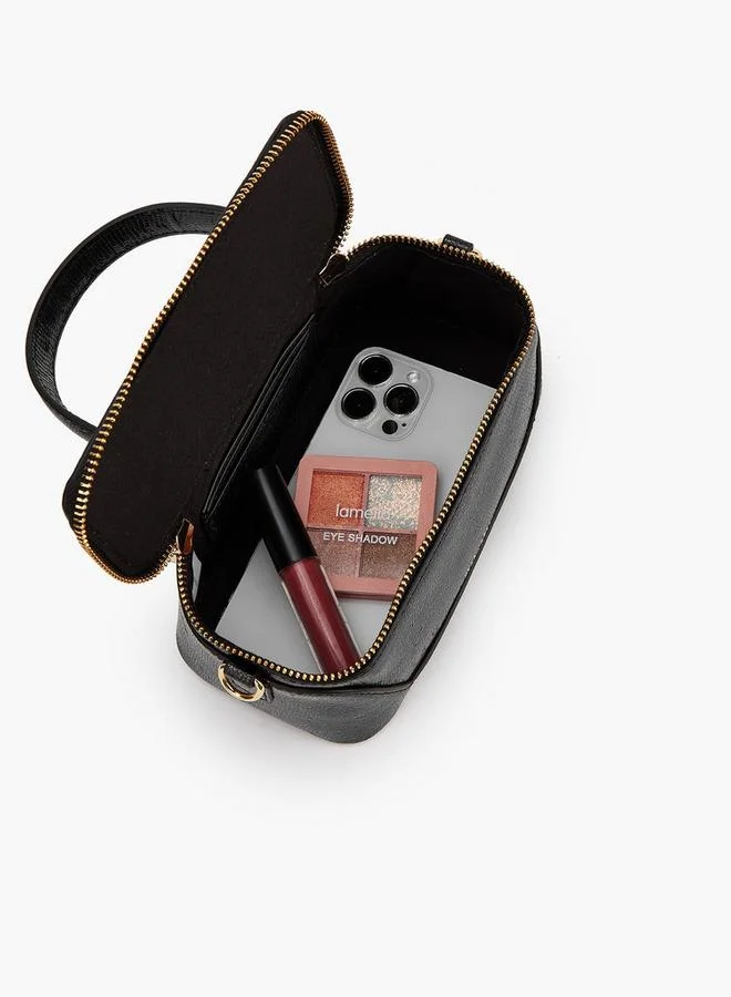 Flora Bella By Shoexpress Textured Satchel Bag with Detachable Strap