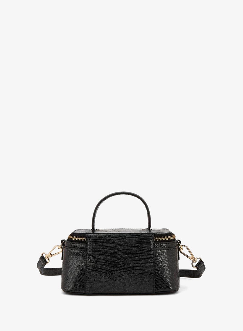 Flora Bella By Shoexpress Textured Satchel Bag with Detachable Strap - Image 4
