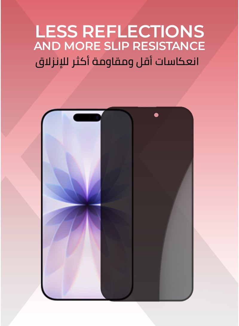 Xonda IPhone 17 Matte Privacy Screen Protector - Scratch Resistant, Easy to Install, Military Grade Protection, Fingerprint Resistant, Dust Repellent Coating. - Image 2
