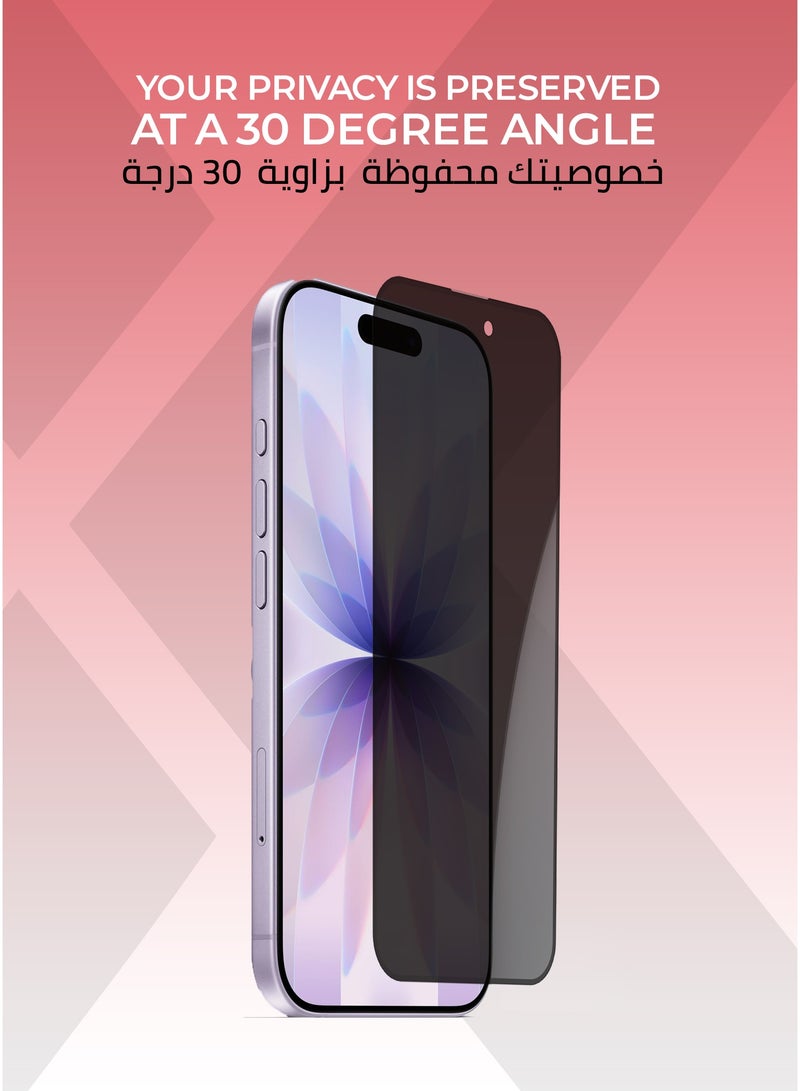 Xonda IPhone 17 Matte Privacy Screen Protector - Scratch Resistant, Easy to Install, Military Grade Protection, Fingerprint Resistant, Dust Repellent Coating. - Image 3