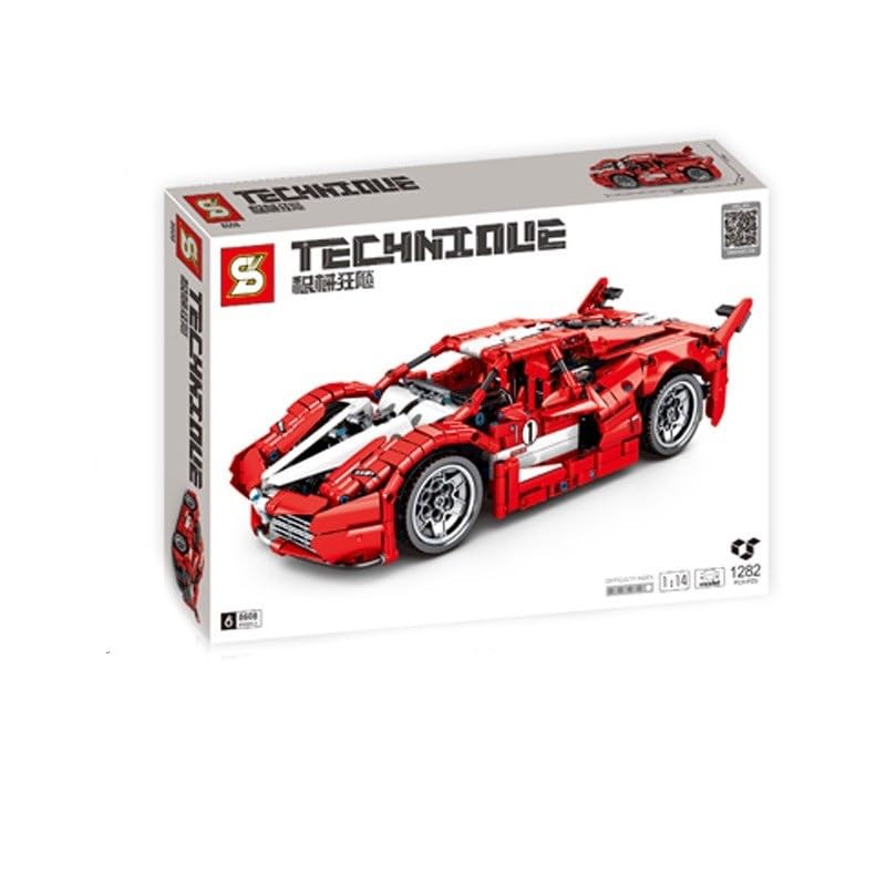 MICROMINI Premium Technique Car Building Set 1:14 Scale|STEM DIY Mechanical Block Kit for Kids 6+|Rare Collectors Edition|Parent-Child Bonding Activity|No Restock (Ferrari FXX K 1282 Pcs) - Image 1
