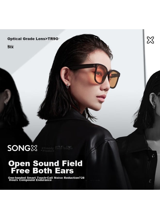 Songx نظارات سونغكس الذكية الصوتية سماعات بلوتوث سماعات أذن مفتوحة متوافقة مع هواتف هواوي، شاومي، آبل، نظارات شمسية عصرية لركوب الدراجات في الهواء الطلق، القيادة، س وردي - Image 2