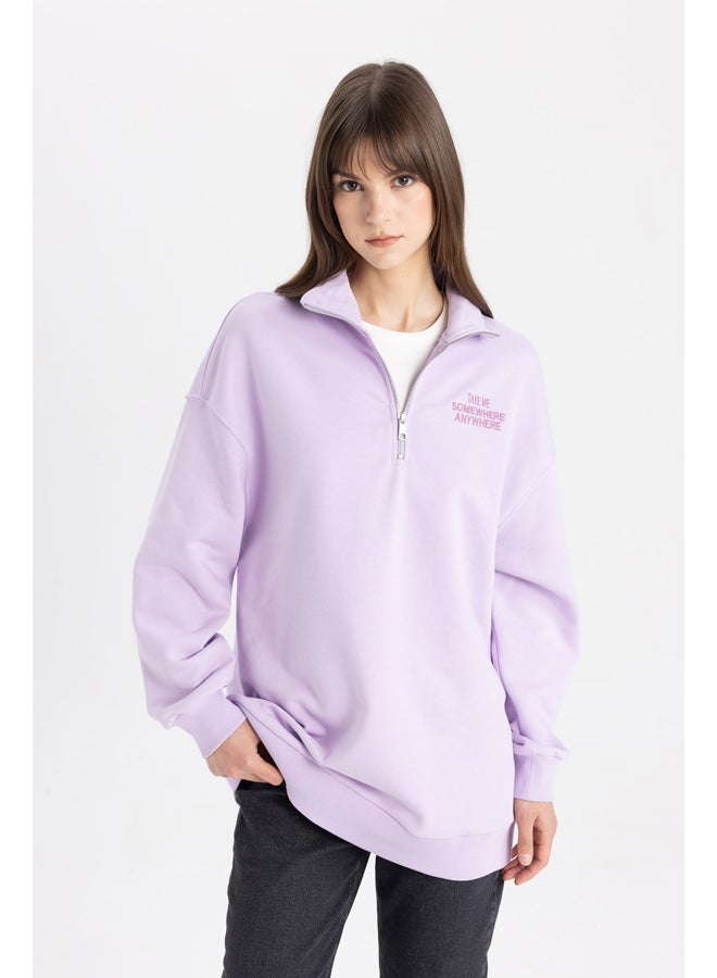 DeFacto Woman Regular Fit Polo Neck Long Sleeve Knitted Sweat Tunic - Image 2