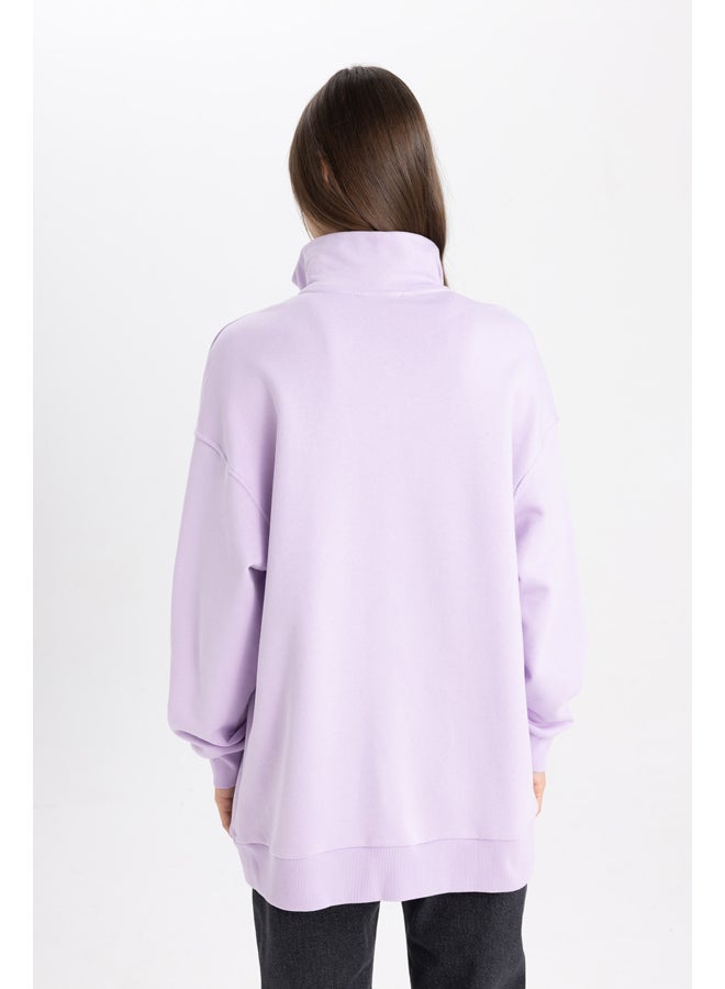 DeFacto Woman Regular Fit Polo Neck Long Sleeve Knitted Sweat Tunic - Image 5