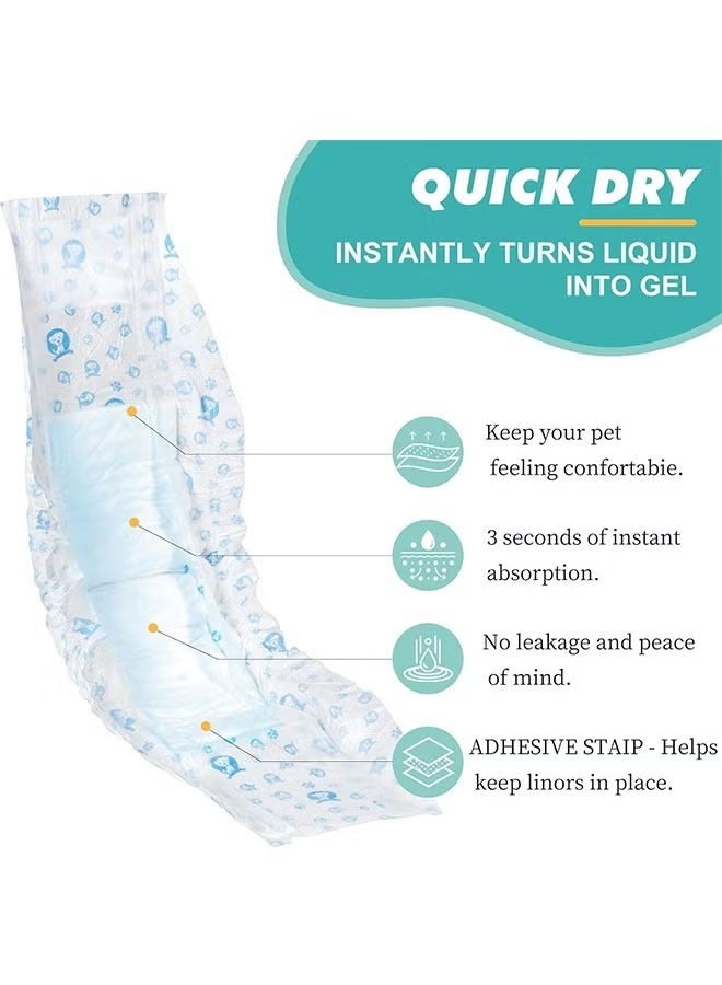 ريليو حفاضات الكلب يمكن التخلص منها للكلاب الذكور الكلاب القابلة للتعديل مع ملاءمة إثبات التسرب ، وبطانات حفاضات الجرو للغاية حفاضات الكلب الامتصاص للذكور للسلس الذكور ، والتبول المثير （10pcs الكلاب الذكور） - Image 3