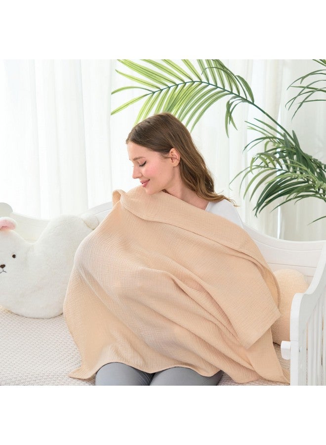 CottCare Uuisex Baby 100% Muslin Cotton Receiving Blankets for Boys and Girls, 31x35 Inches, Pack of 3, Beige/Sage Green/Rose Pink - Image 4