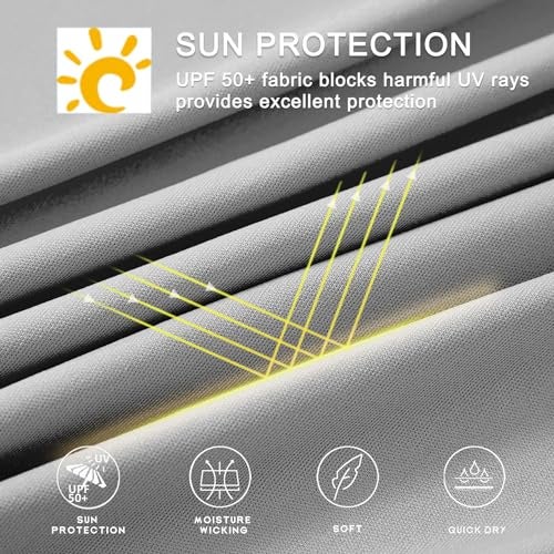Willit قميص حماية من الشمس للنساء UPF 50+ من ويليت بأكمام طويلة SPF UV قميص واقي من الطفح الجلدي للسباحة والمشي وصيد السمك خفيف الوزن رمادي M - Image 4