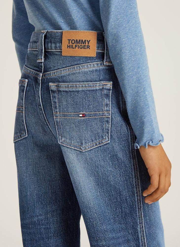TOMMY HILFIGER - Youth Mabel Relaxed Fit Mid Raise Washed Jeans - Image 1