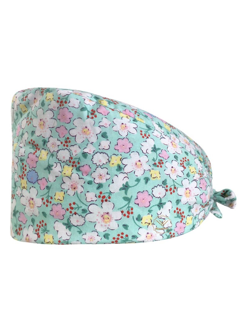 KUYING Nurse Hat With Small Fresh And Cute Pattern Medical Work Hat