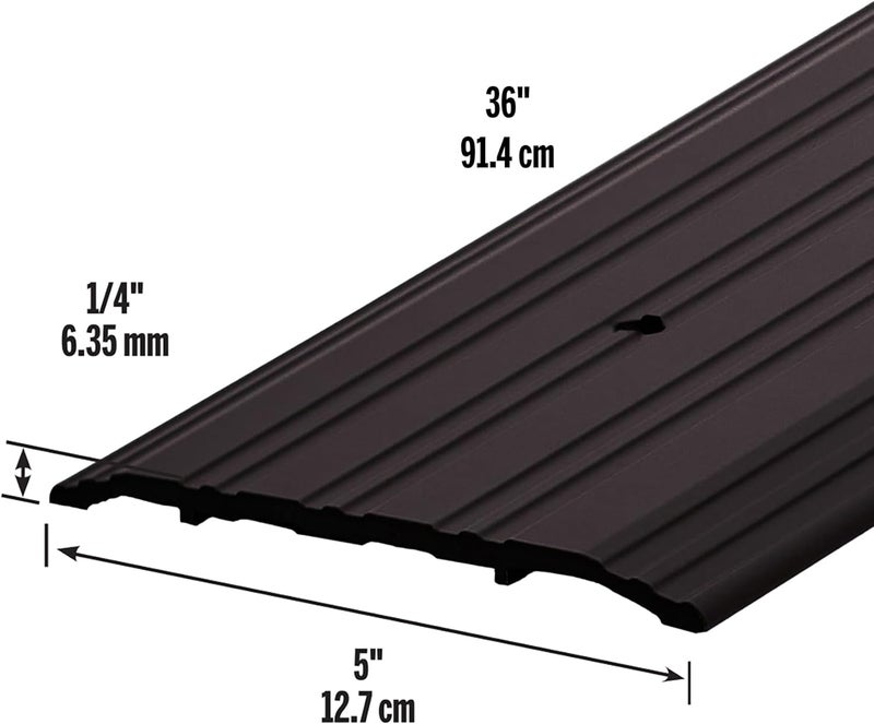 M-D Building Products 68395 Bronze Aluminum Commercial Flat-Profile Threshold - 5 in. x 1/4 in. x 36 in. - Image 2