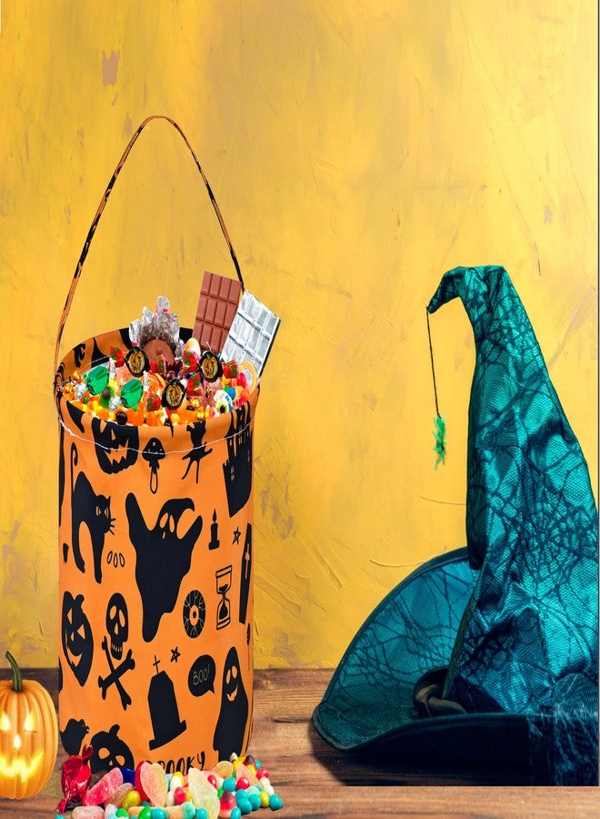 VAIVUSTO Halloween Pumpkin Ghost Handheld Basket Trick or Treat Bag Candy Tote Buckets Reusable Canvas Basket Best Halloween Party Gifts for Kids Party - Image 3