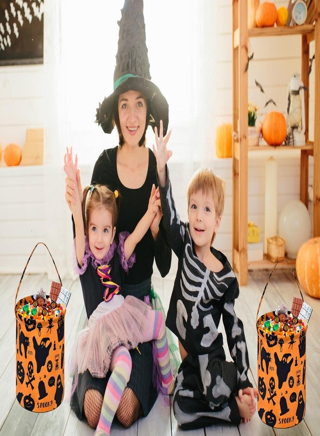 VAIVUSTO Halloween Pumpkin Ghost Handheld Basket Trick or Treat Bag Candy Tote Buckets Reusable Canvas Basket Best Halloween Party Gifts for Kids Party - Image 4